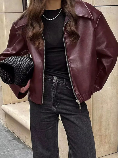 Belle faux leather jacket for women – Sustainable Outerwear
