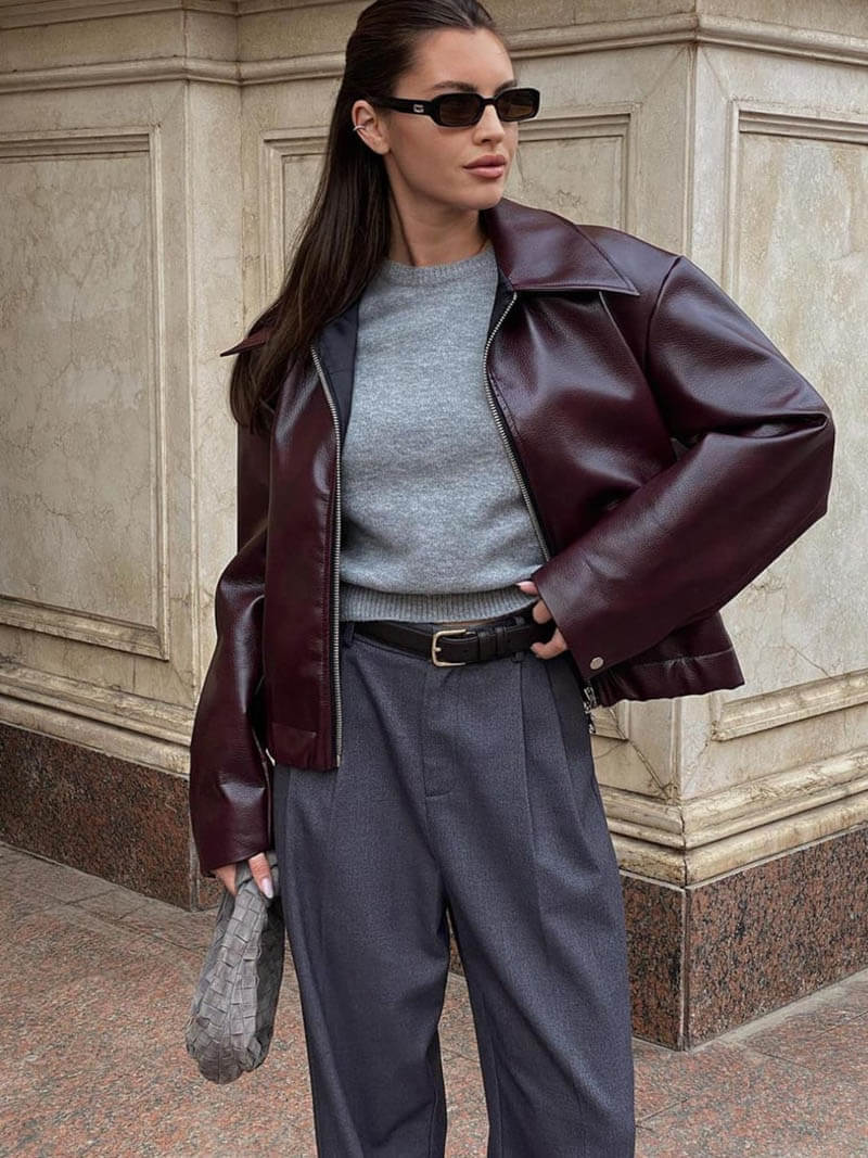 faux leather jacket for women – Sustainable Outerwear